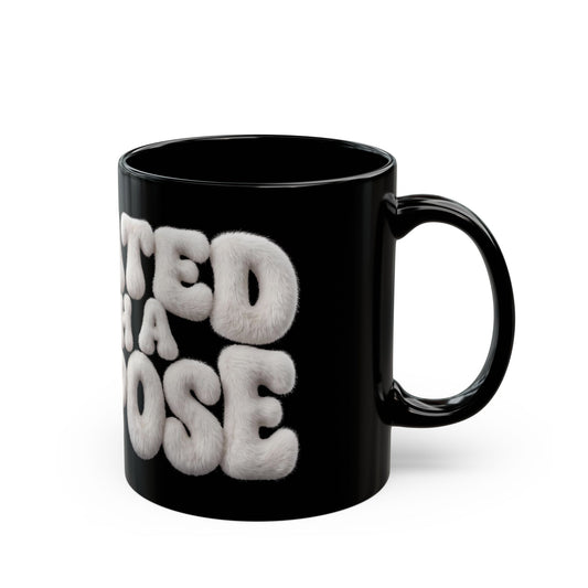 Black Mug — 'Created With A Purpose' Puffy Text Inspirational Coffee Cup (11oz/15oz)