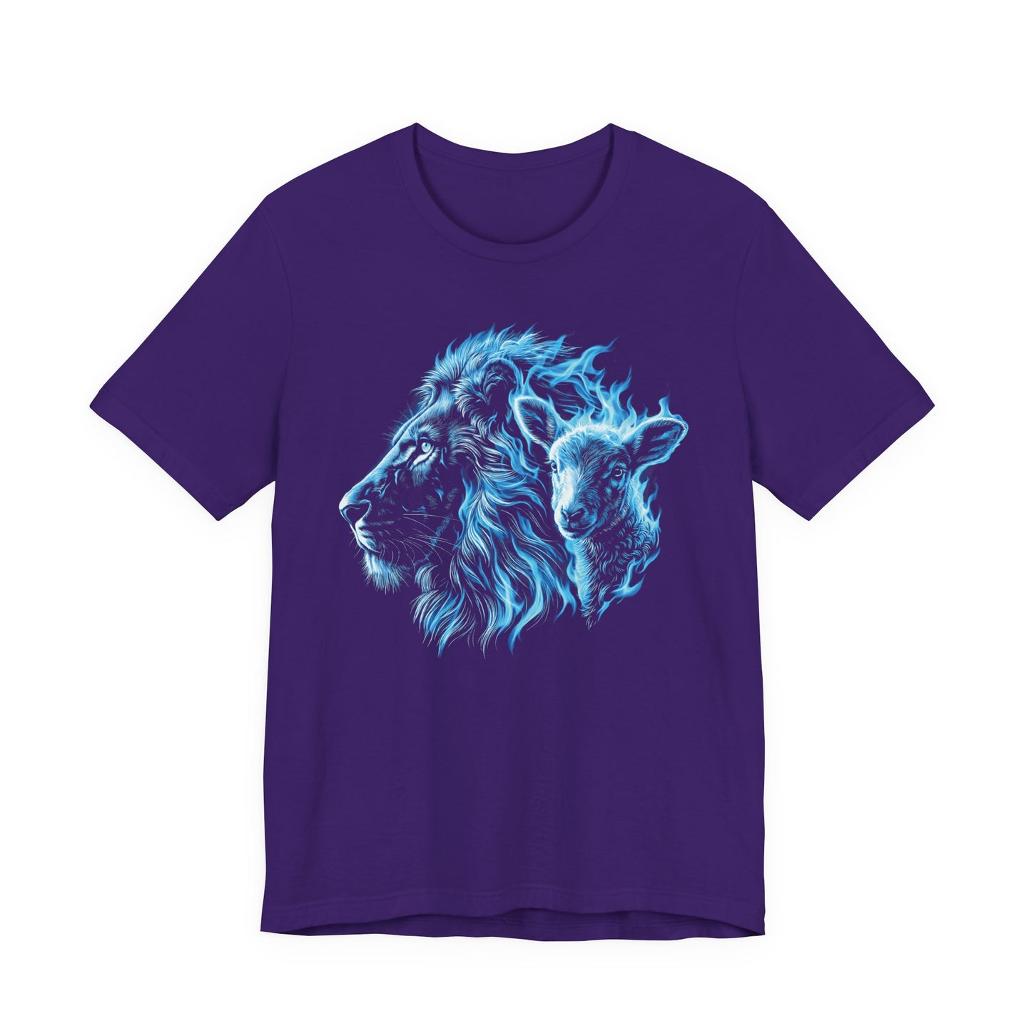 Blue Flame Lion T‑Shirt — Neon Lion Graphic Tee