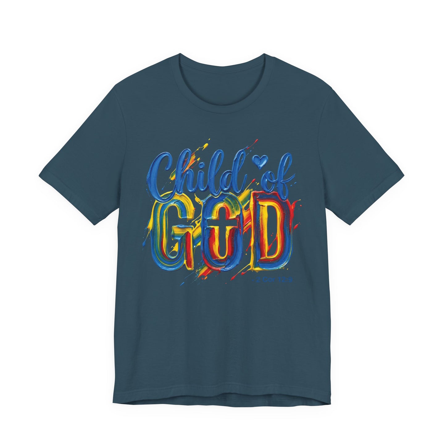 Child of God T-Shirt — Colorful Faith Graphic Tee (2 Cor 5:17)