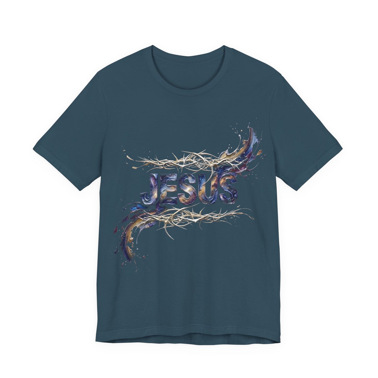 The 'JESUS' T-Shirt with Thorn Details