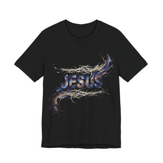 The 'JESUS' T-Shirt with Thorn Details