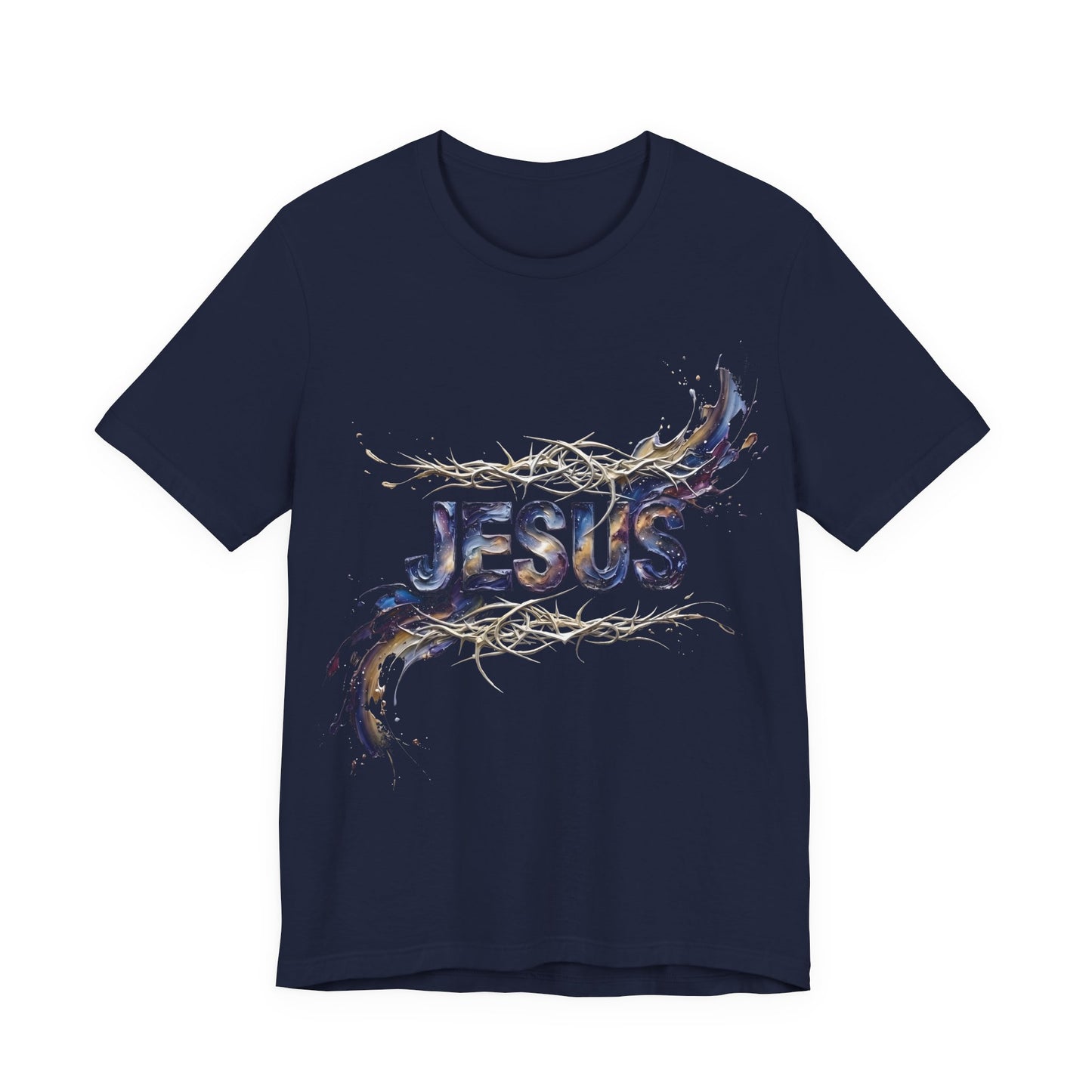 The 'JESUS' T-Shirt with Thorn Details